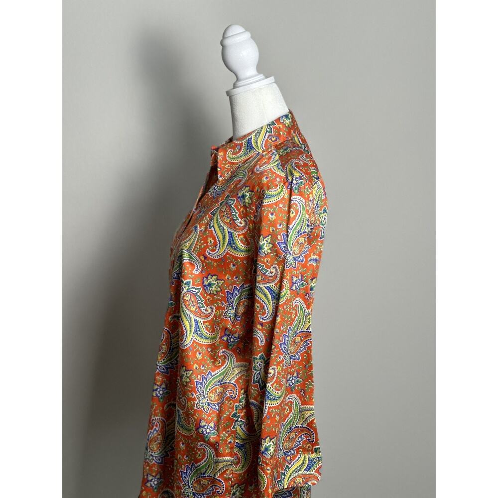 Lauren Ralph Lauren Women's Paisley Orange Paisley Long sleeve Blouse - Picture 14 of 16